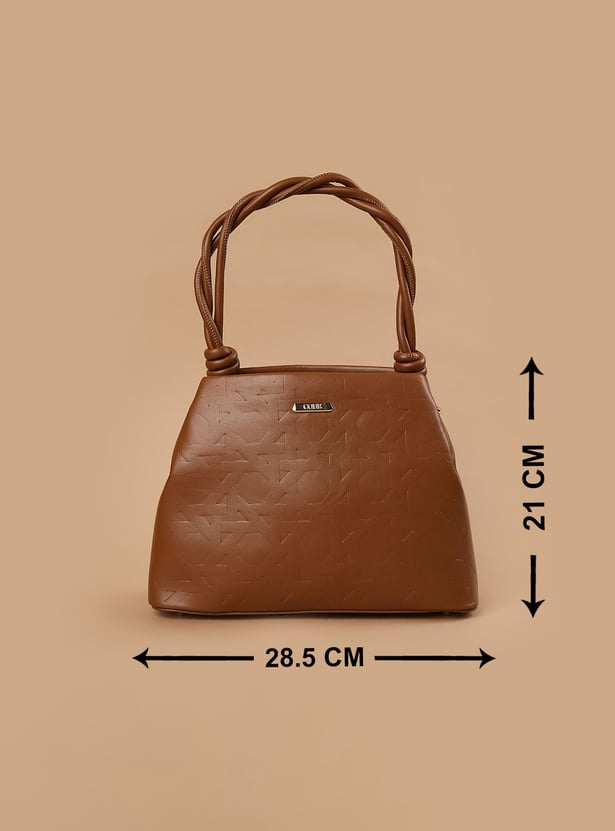 CODE Geometric Textured Handheld Bag