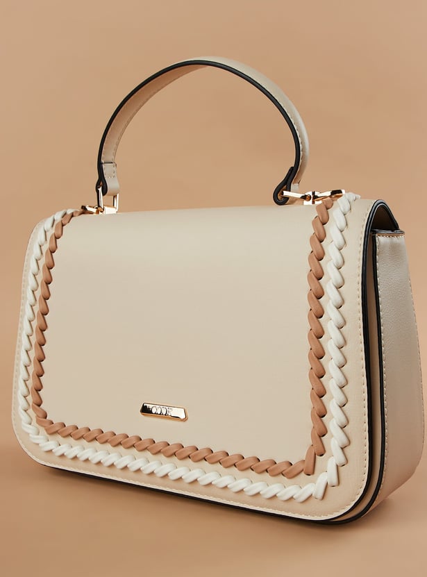 CODE Woven-Detailed Handheld Bag