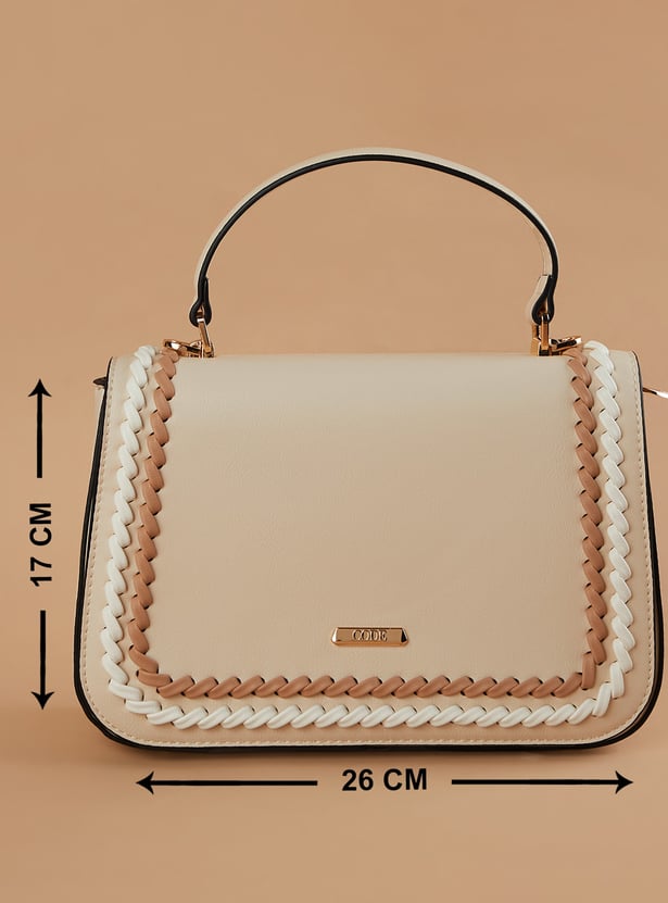 CODE Woven-Detailed Handheld Bag