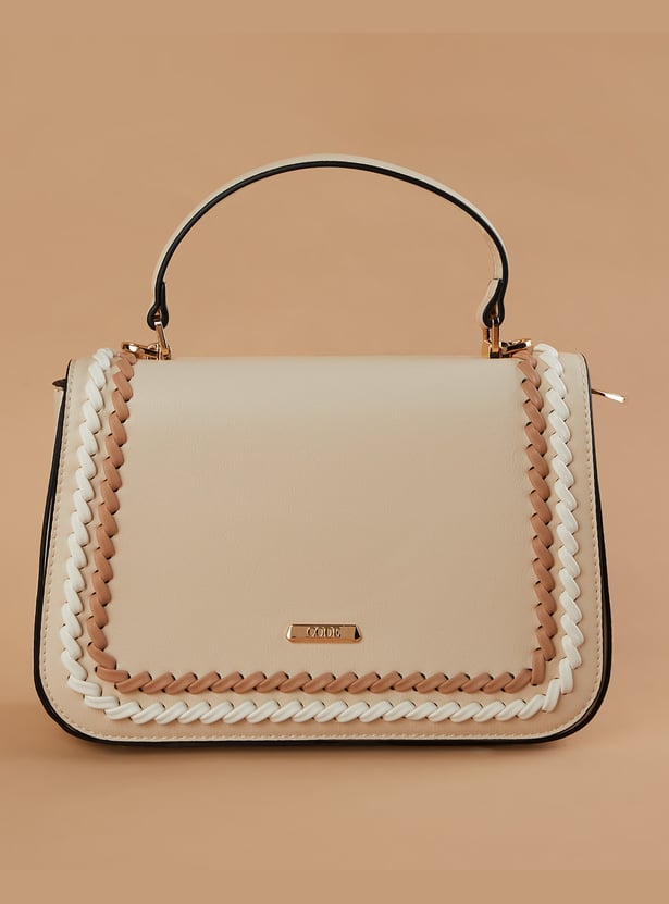 CODE Woven-Detailed Handheld Bag