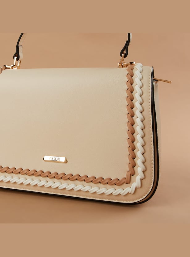 CODE Woven-Detailed Handheld Bag