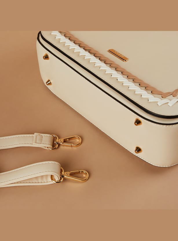 CODE Woven-Detailed Handheld Bag
