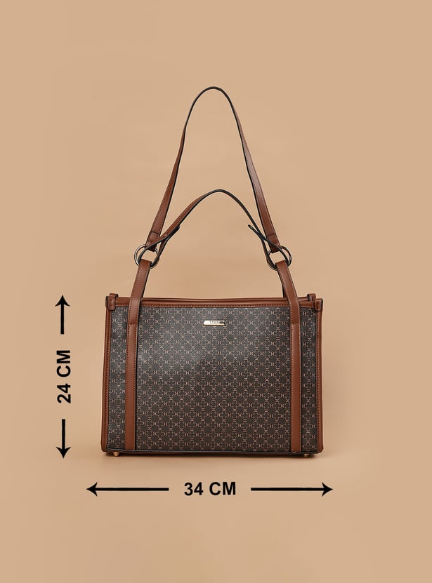 CODE Geometric Print Shoulder Bag