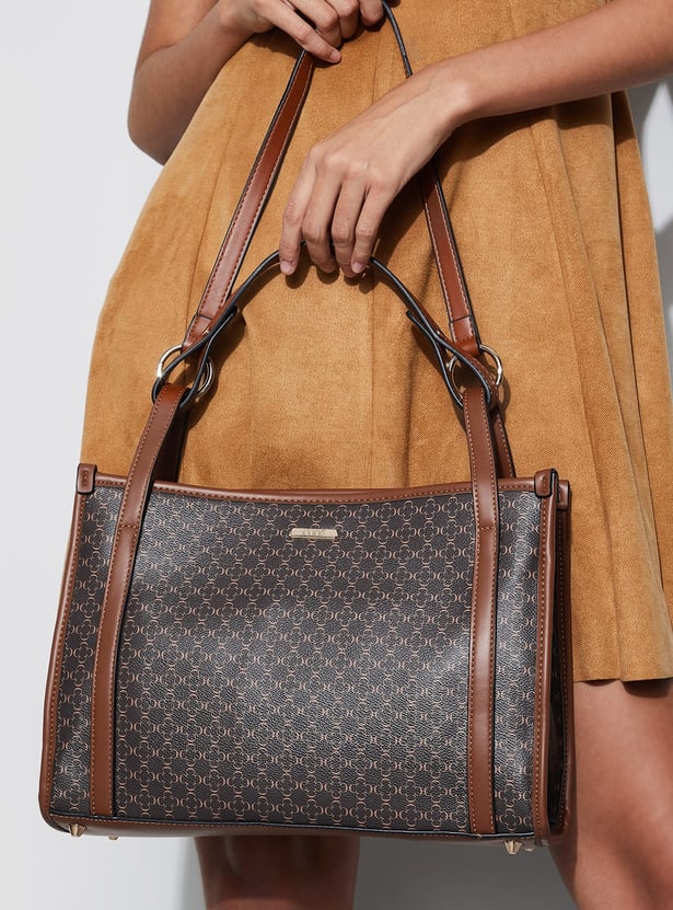 CODE Geometric Print Shoulder Bag