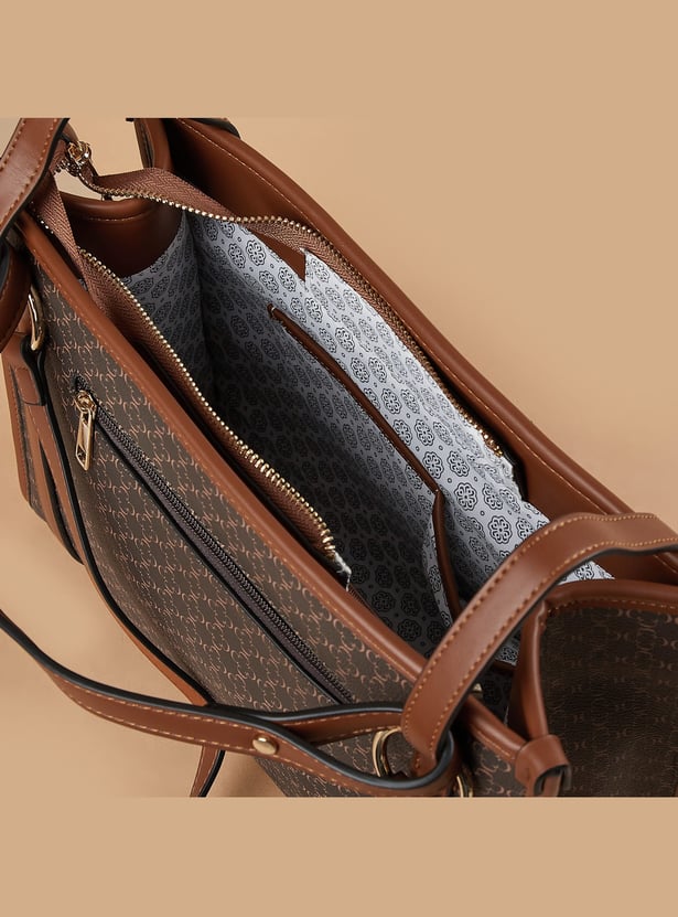 CODE Geometric Print Shoulder Bag
