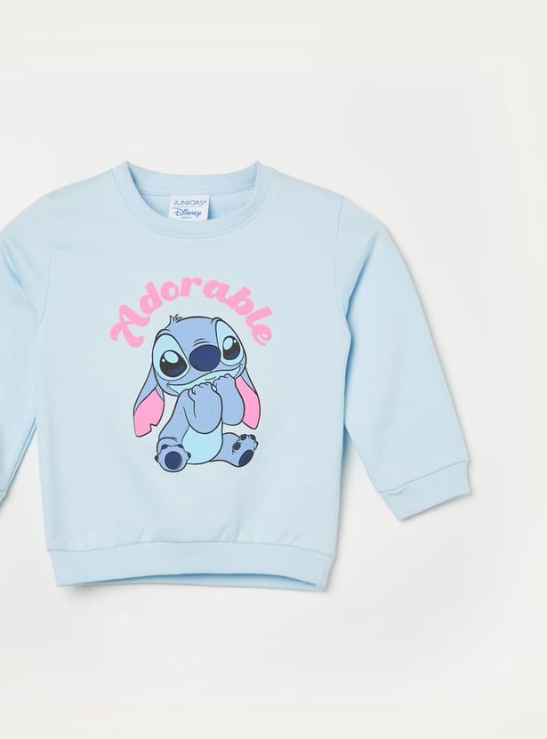 JUNIORS Stitch Graphic Print Sweatshirt