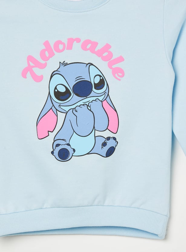 JUNIORS Stitch Graphic Print Sweatshirt