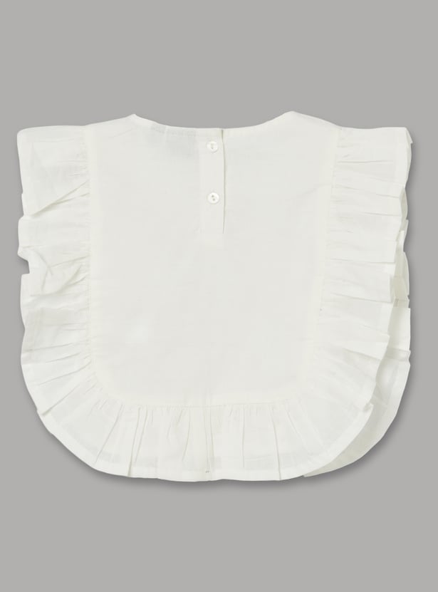 JUNIORS Embroidered Top with Shorts Set