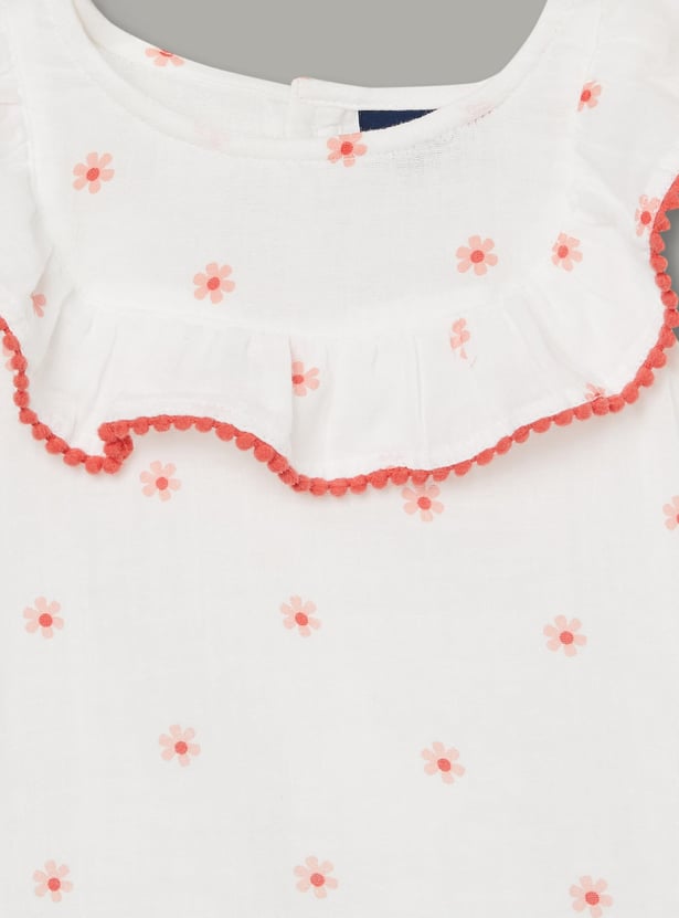 JUNIORS Girls Floral Print Top with Shorts