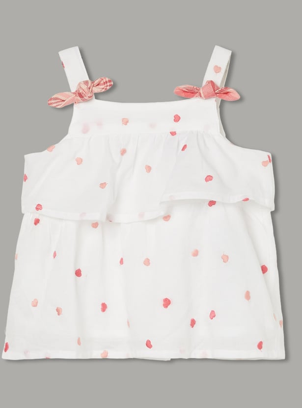 JUNIORS Girls Embroidered Top with Shorts
