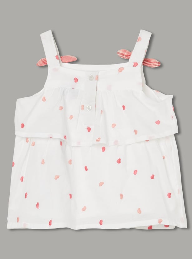 JUNIORS Girls Embroidered Top with Shorts
