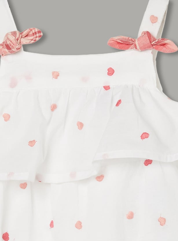 JUNIORS Girls Embroidered Top with Shorts