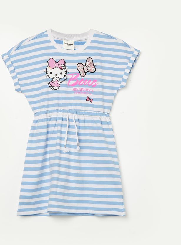 FAME FOREVER Girls Hello Kitty Fit & Flare Dress