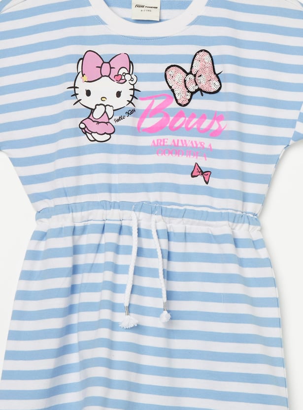FAME FOREVER Girls Hello Kitty Fit & Flare Dress