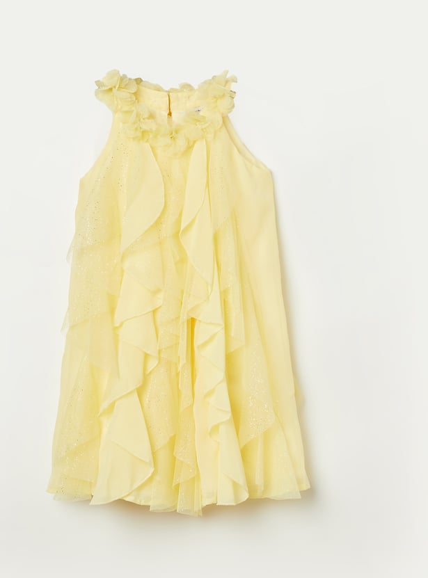 FAME FOREVER Girls Ruffle Detail A-line Dress