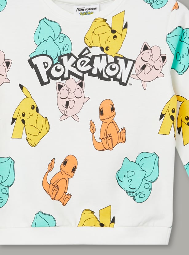 FAME FOREVER Girls Pokemon Print Sweatshirt