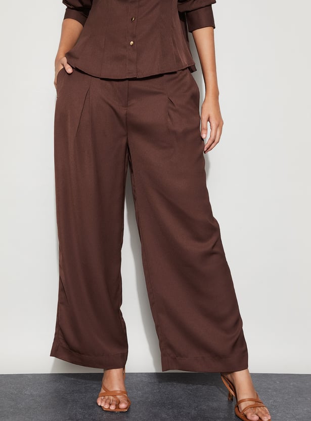 CODE Solid Pleated Trousers