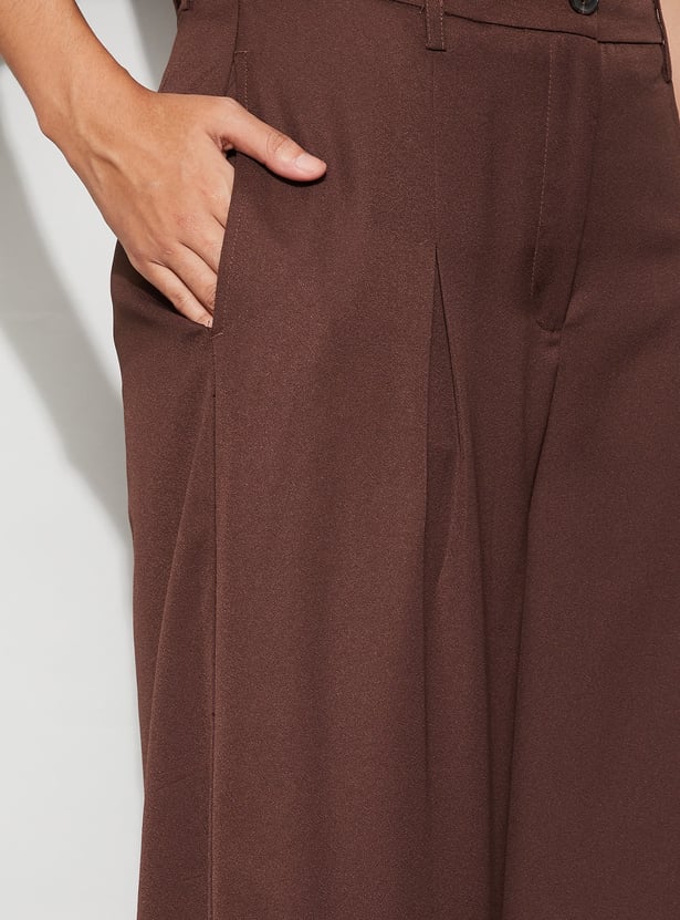 CODE Solid Pleated Trousers