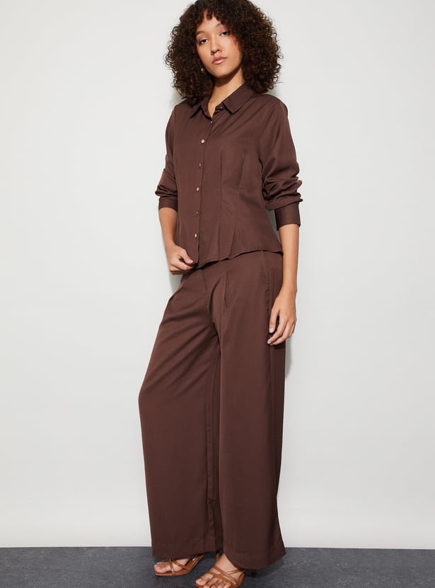 CODE Solid Pleated Trousers