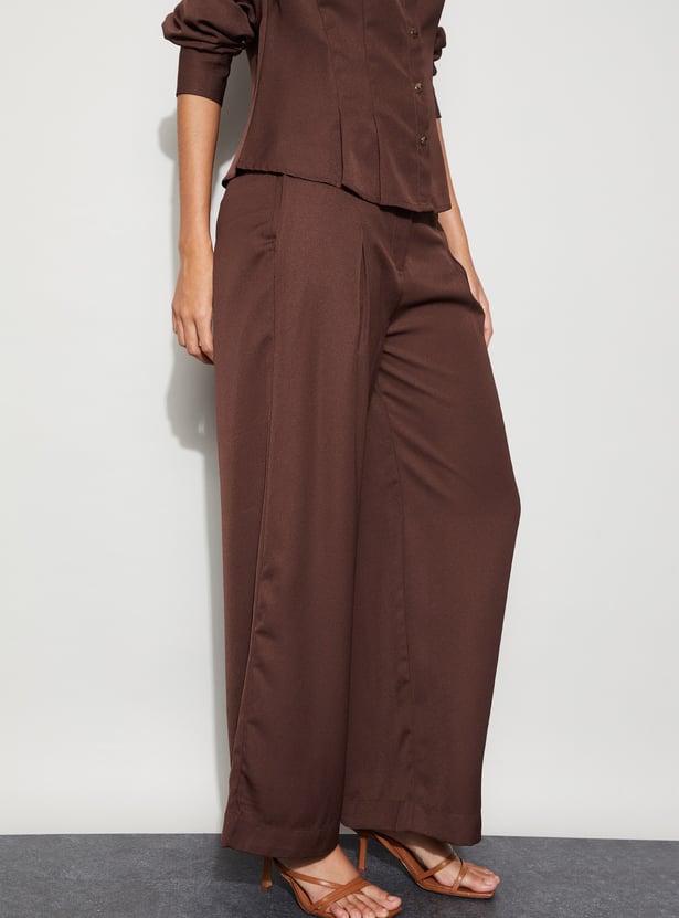 CODE Solid Pleated Trousers