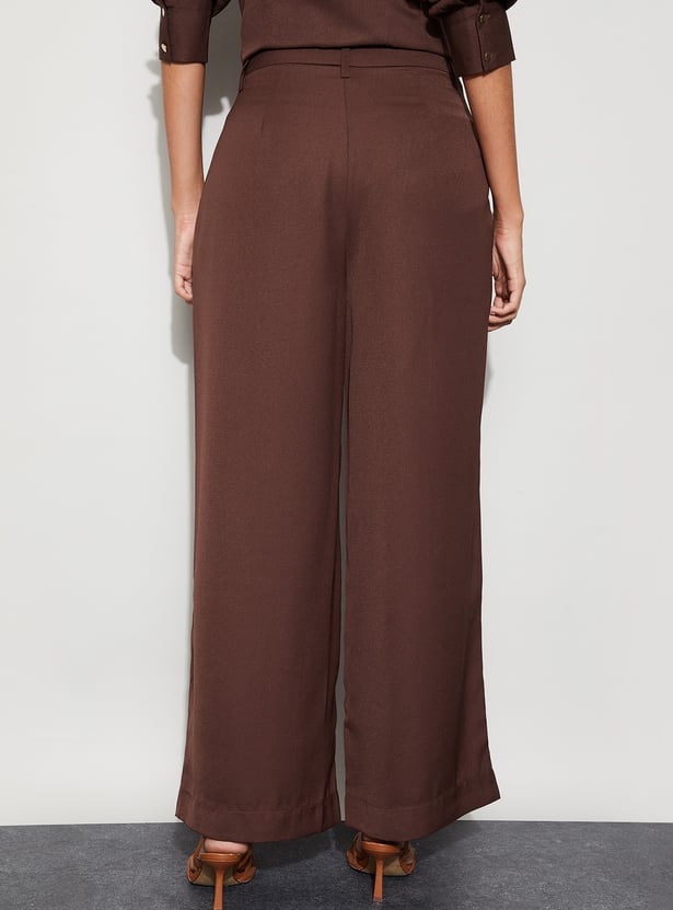 CODE Solid Pleated Trousers
