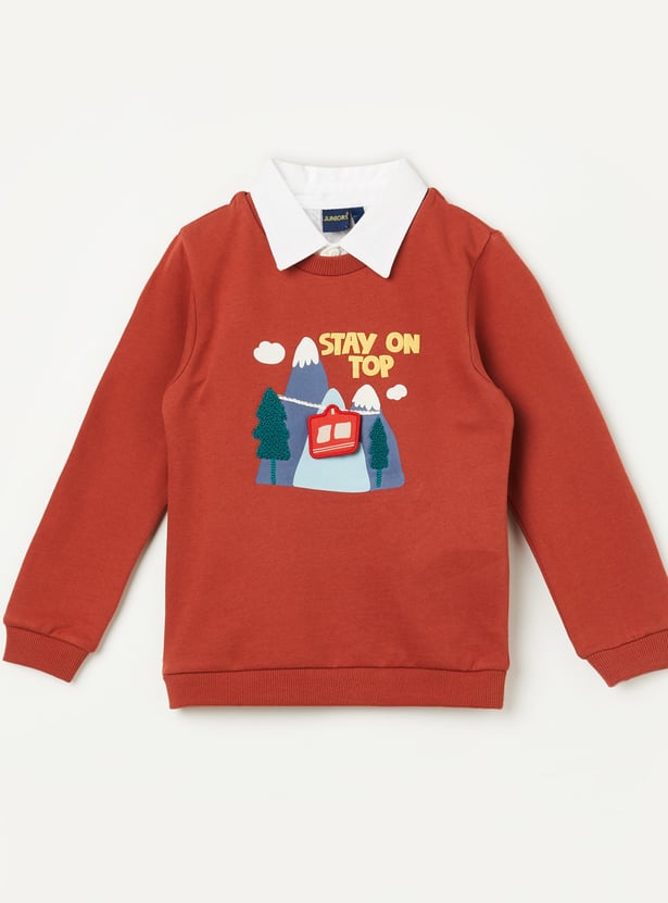 JUNIORS Boys Embroidered Sweatshirt