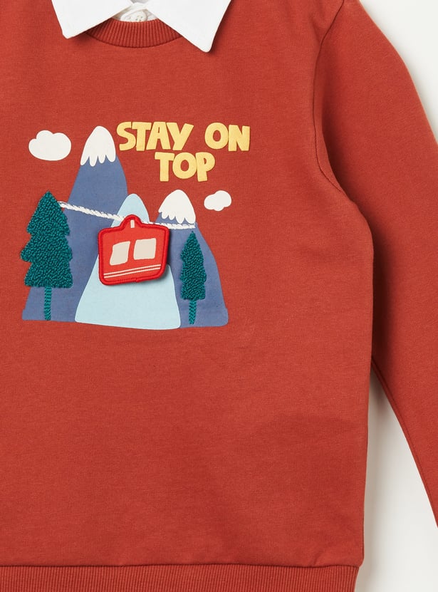 JUNIORS Boys Embroidered Sweatshirt