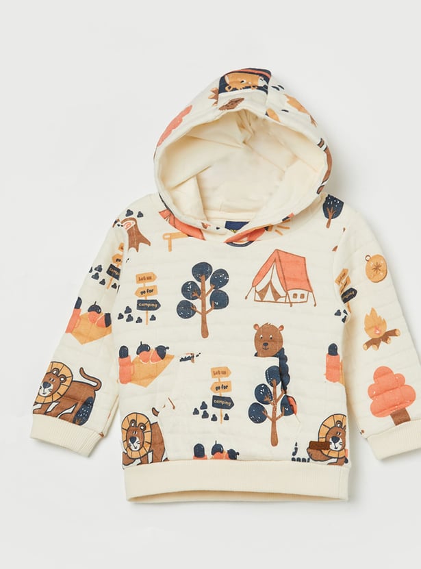 JUNIORS Boys Printed Hooded Sweatshirt