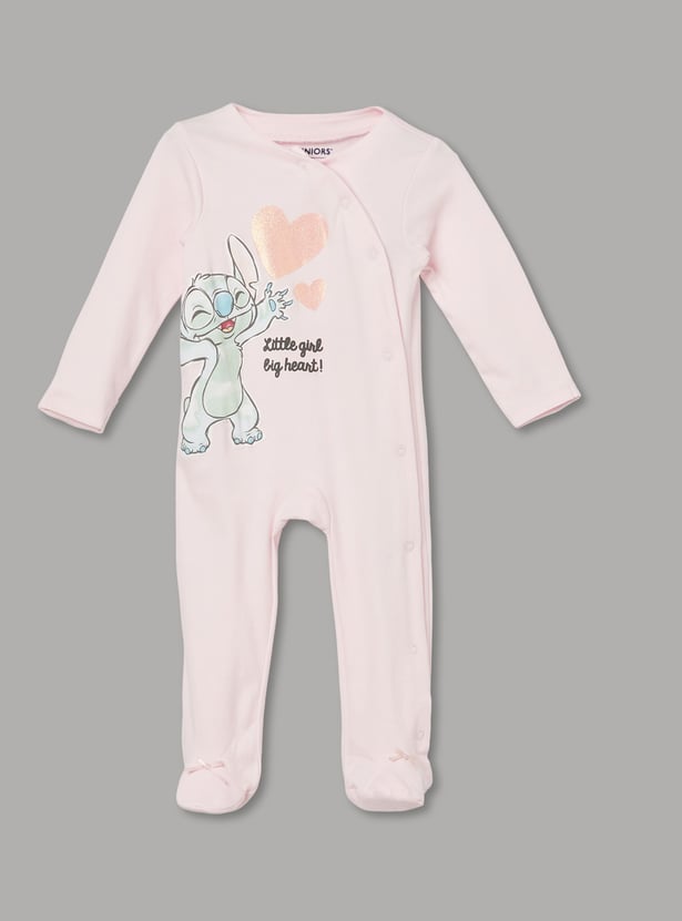 JUNIOR BABY Girls Printed Sleepsuits - Pack of 2