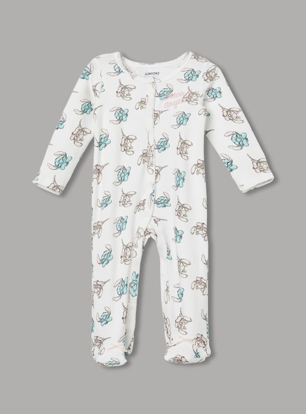JUNIOR BABY Girls Printed Sleepsuits - Pack of 2
