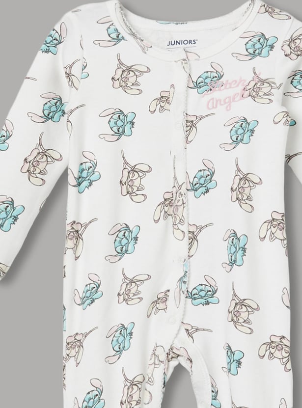 JUNIOR BABY Girls Printed Sleepsuits - Pack of 2
