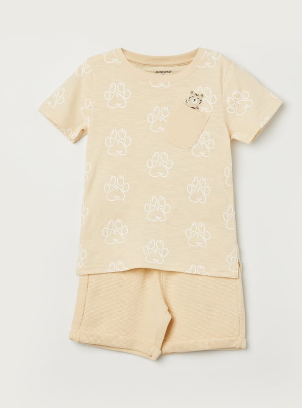 JUNIORS Boys Printed T-shirt with Shorts