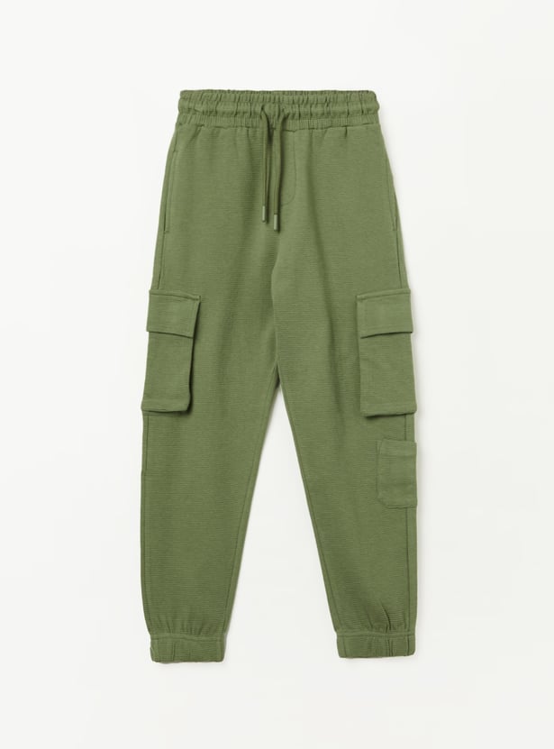 FAME FOREVER Boys Textured Cargo Joggers