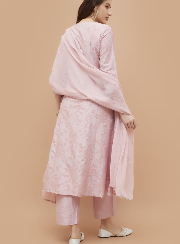MELANGE Floral Print Kalidar Kurta Set