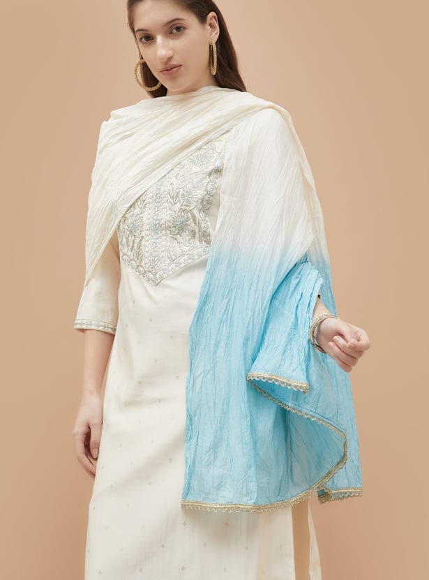 MELANGE Embroidered Straight Kurta Set