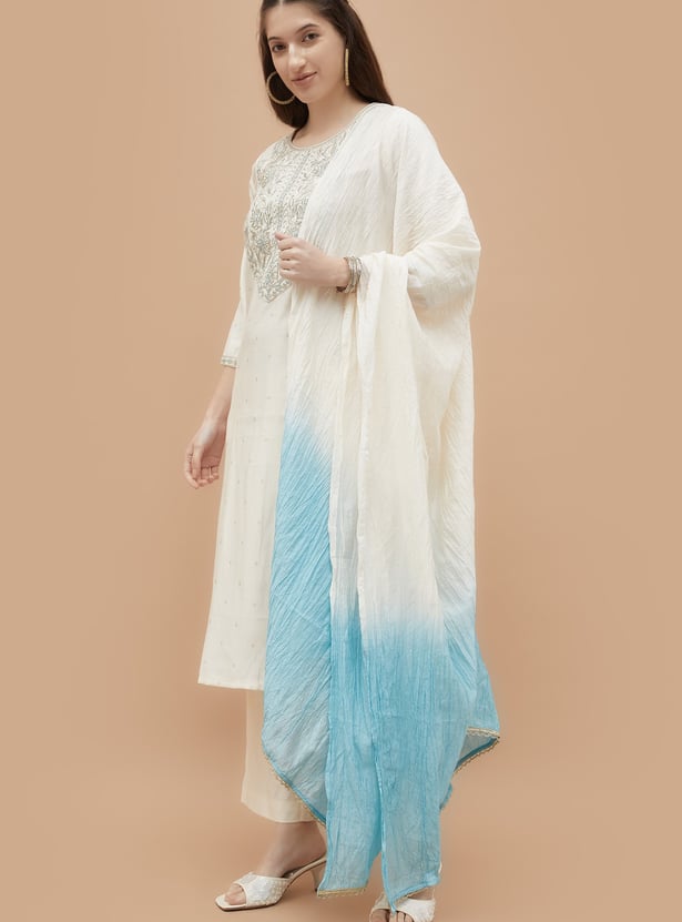 MELANGE Embroidered Straight Kurta Set