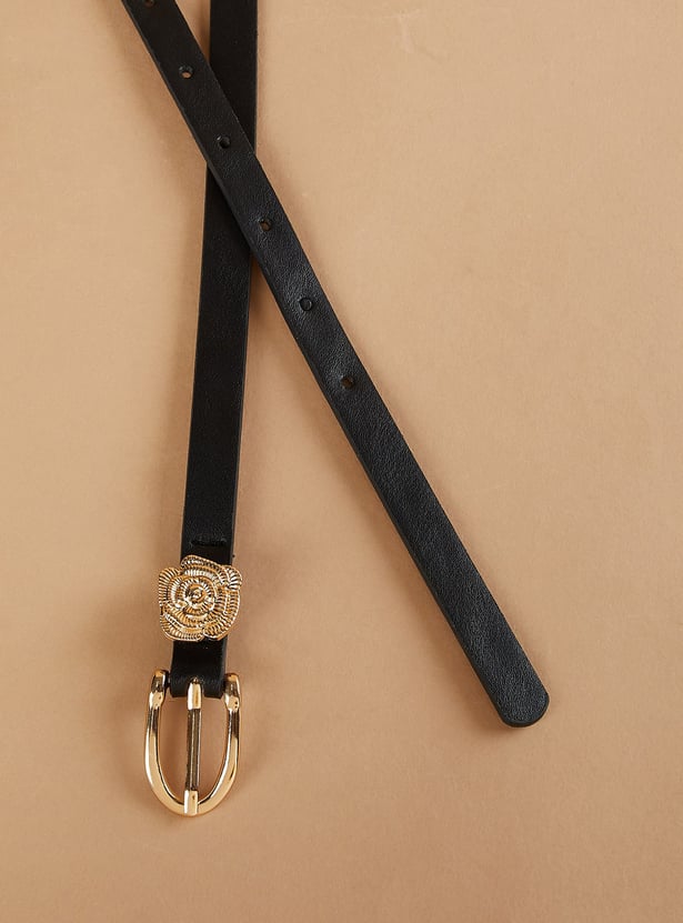 GINGER Slim Belt with Floral Motif