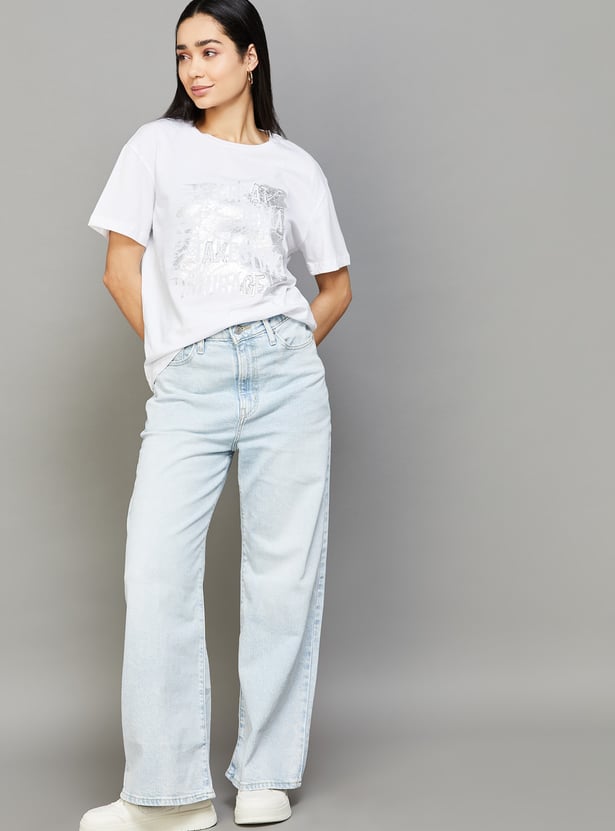 LEVI'S Washed Wide Leg Jeans