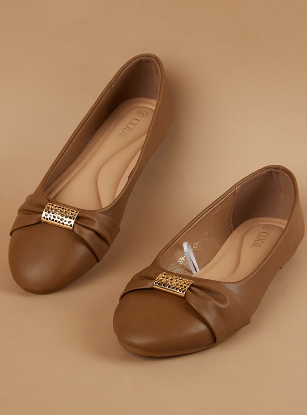 CODE Metal-Accent Ballerinas