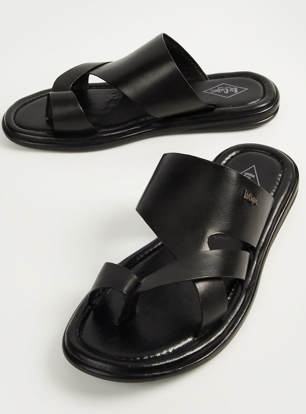 LEE COOPER Solid Leather Sandals