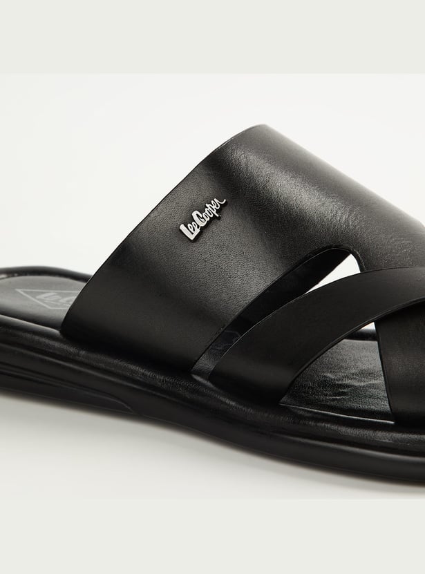 LEE COOPER Solid Leather Sandals