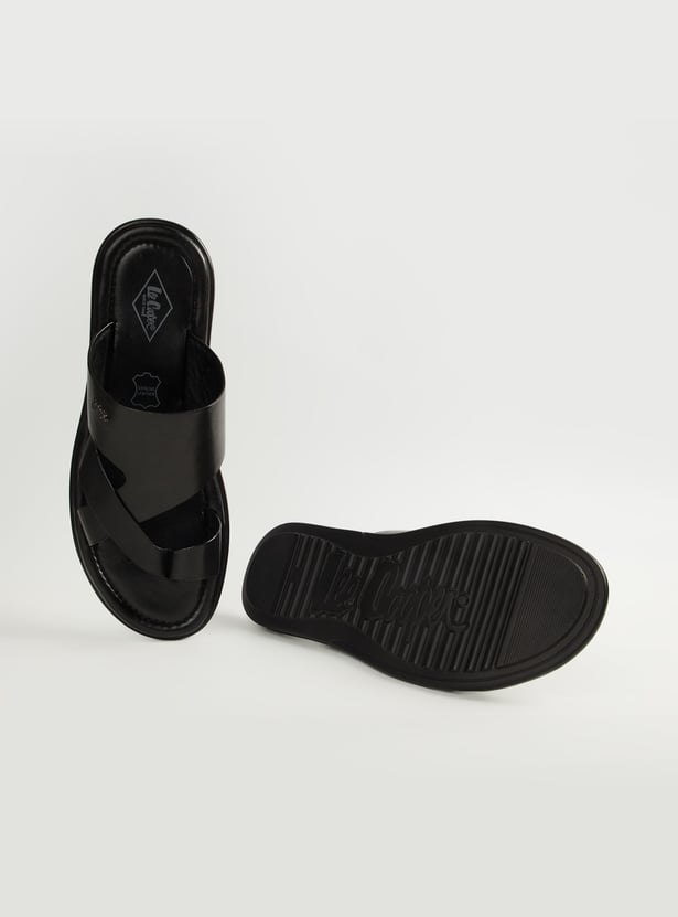 LEE COOPER Solid Leather Sandals