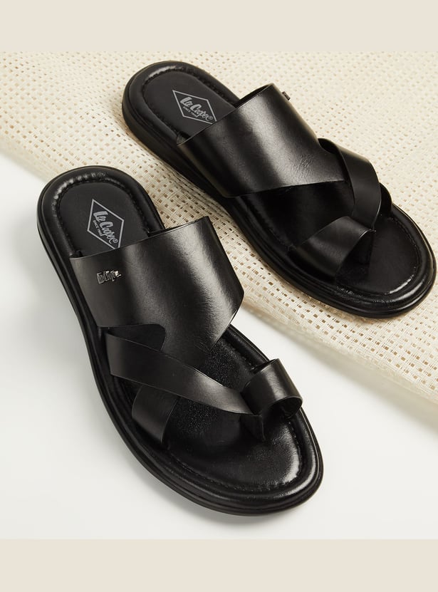 LEE COOPER Solid Leather Sandals