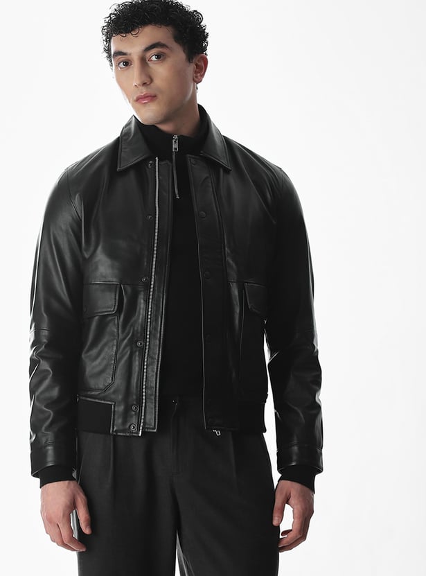 JACK & JONES Leather Biker Jacket