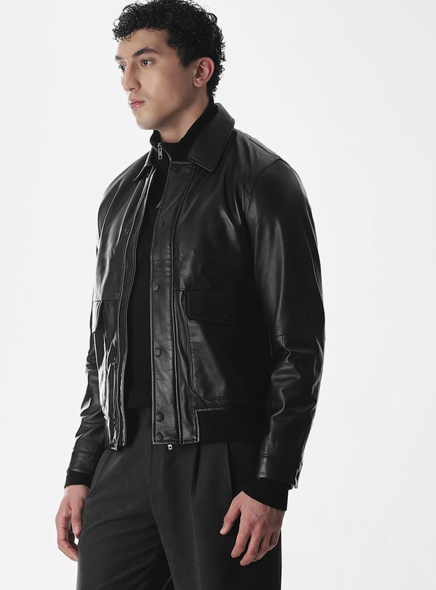 JACK & JONES Leather Biker Jacket