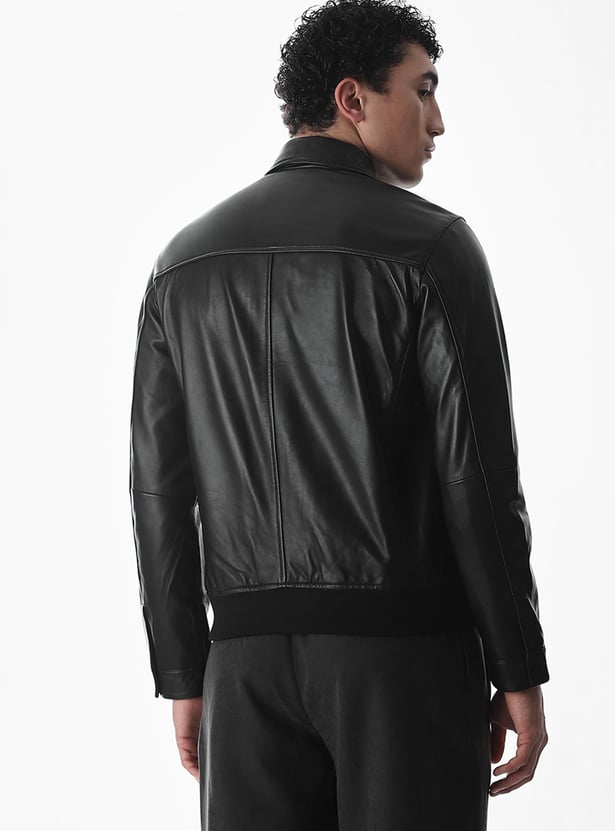 JACK & JONES Leather Biker Jacket