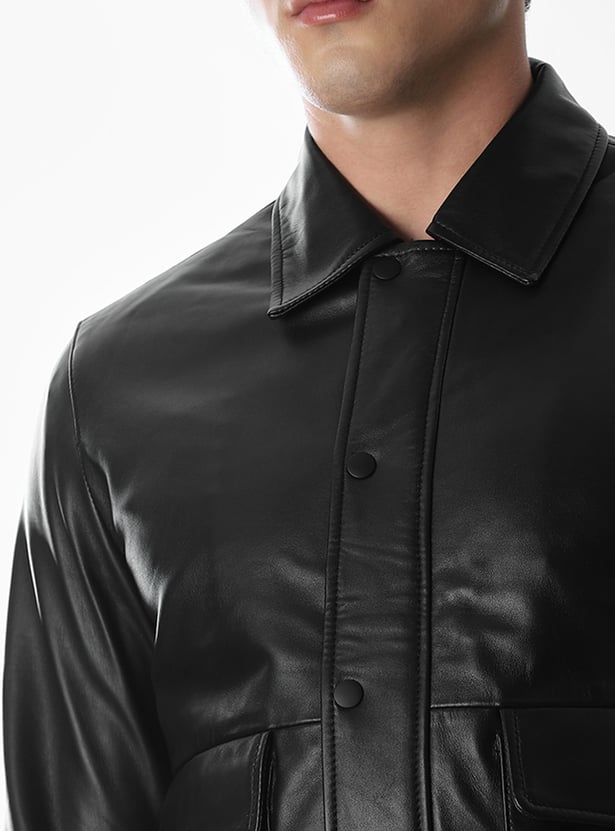 JACK & JONES Leather Biker Jacket
