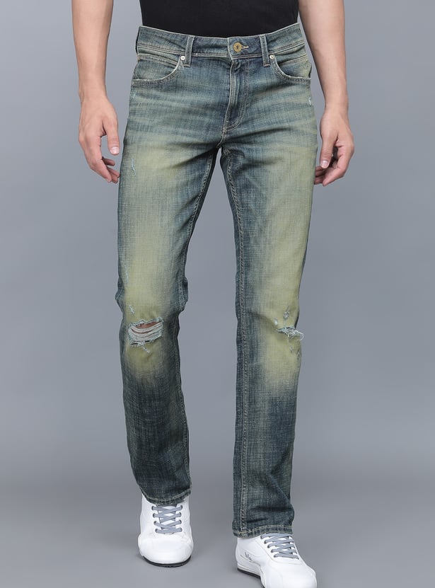 JACK & JONES Distressed Regular Straight Jeans