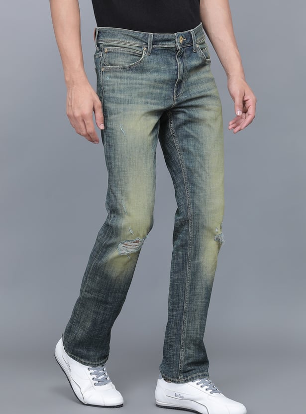 JACK & JONES Distressed Regular Straight Jeans