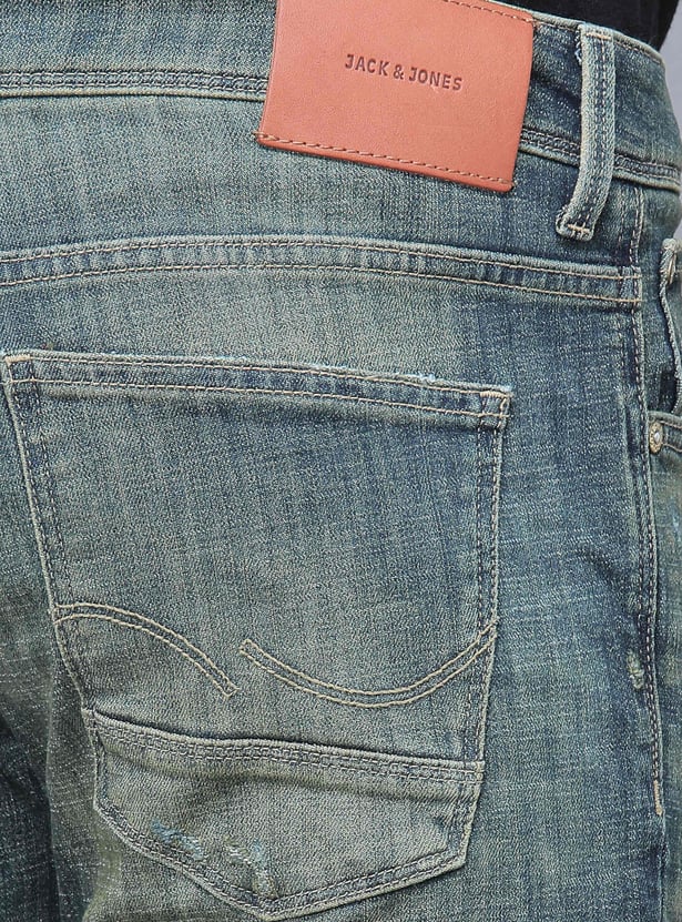 JACK & JONES Distressed Regular Straight Jeans